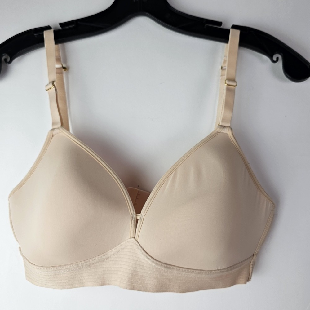 Lively Bra 34C Mesh Comfort Light Nude Beige Plunge Everyday Comfort